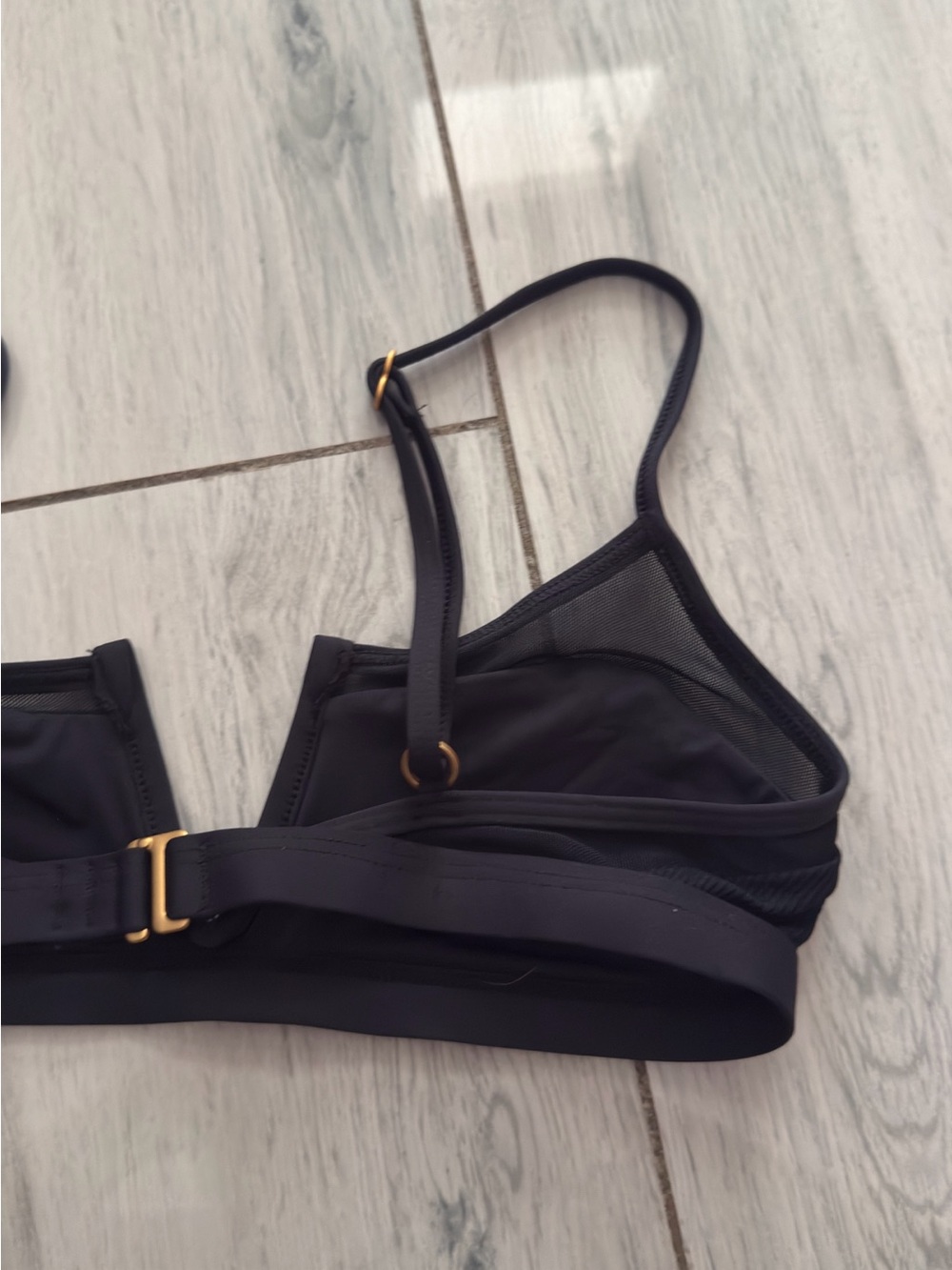 NWT L Space Sadie Ribbed Mesh Bikini Top S - Picture 4 of 10